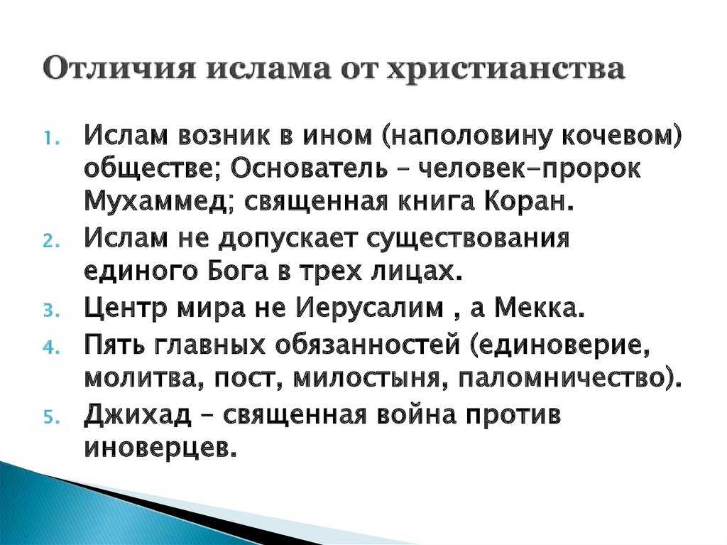 Разница ислама и христианства. Различия христианства и Ислама. Иудаизм отличие от христианства.